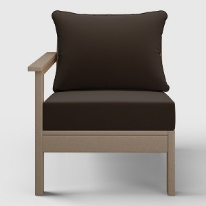 WestinTrends  Avalon Outdoor Patio HDPE Left Arm Facing Sectional Corner Club Chair with Patio Cushions - 1 of 4