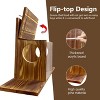 Artloge Carbonized Wooden Squirrel Feeder Chipmunk Feeders Outside Sturdy Chipmunk Feeding House Box with Screws for Corn  Peanuts - 4 of 4