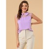 Allegra K Women's Mesh Semi Sheer Work Office Peter Pan Collar Shirt - 3 of 4