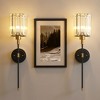 DORESshop 5 in. 1-Light 2-Pack Black Gold Crystal Wall Sconces, Modern Wall Lights for Bedroom, Mirror, or Bathroom Vanity - 2 of 4
