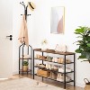 MaseiKar 4-Tier Shoe Rack for Entryway, Industrial Shoe Storage Organizer with 3 Metal Mesh Shelves, Ideal for Hallway, Closet, Bedroom, Brown - 2 of 4
