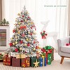 Costway 4.5FT/6FT/7 FT Pre-Lit Flocked Christmas Tree Hinged w/ 120/260/300 LED Lights & 757/1415/1687 Branch Tips - 2 of 4