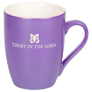 Elanze Designs Trust In The Lord Passion Purple 10 ounce New Bone China Coffee Cup Mug - 1 of 4