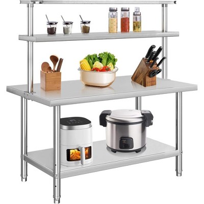 Whizmax Stainless Steel Work Table With Overshelves,heavy Duty ...