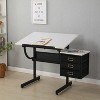 Gulches White Adjustable Drafting Drawing Table with Stool 3 Non Woven Drawers - 4 of 4