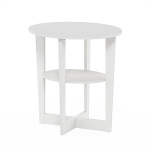 Furinno JAYA Oval End Table, Side Table, Nightstand, White - 1 of 1