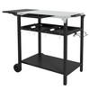 Outsunny 2-Tier Shelf Outdoor Bar Cart, Stainless Steel Tabletop Patio Serving Cart for Poolside, Garden, Black - 4 of 4