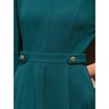 INSPIRE CHIC Women's Elegant A-Line Crew Neck 3/4 Sleeve Wear to Work Fit and Flare Dress - 4 of 4