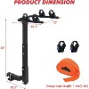Hitch-Mounted Bike Rack, Foldable Steel Frame Bicycle Car Rack with Anti-Rattle Hitch Tightener and Tie Straps, Bike Carrier Rack Hitch - 3 of 4