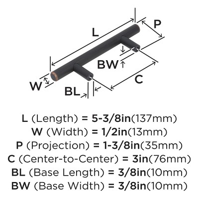 Oil-Rubbed Bronze 3" Bar Pulls with Mounting Hardware