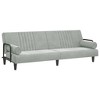 vidaXL Sofa Bed with Armrests Light Gray Velvet - 2 of 4