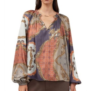 Women's Pleated long sleeve top - current air - 1 of 4