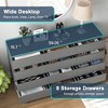 Resenkos Modern Mid Century 6 Drawer Wide Dressers Chests for Bedroom, Chest of Drawer Organizer Grey - 3 of 4