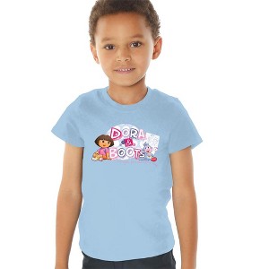 Toddler Boys' Dora the Explorer Amigos Por Siempre T-Shirt Light Blue - 1 of 4