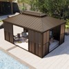 EROMMY Sunroom Patio Hardtop Gazebo, Double Top Galvanized Steel Roof Aluminum Solarium - 2 of 4