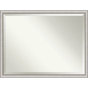 43" x 33" Beveled Salon Silver Narrow Wall Mirror - Amanti Art: Modern Polystyrene Frame, No Assembly Required - 1 of 4