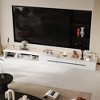 Famapy TV Stand White 3 Drawer Black Line Handle Patchwork Design Removable - 3 of 4