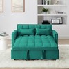 54.33" Velvet Foldable Sofa Bed with Adjustable Back & 2 Pillows - 3 of 4
