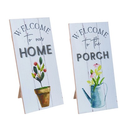 Transpac MDF Garden Accent Wall Decor Set of 2 Multicolored Indoor Wall Art Perfect for Home Decoration and Gifts