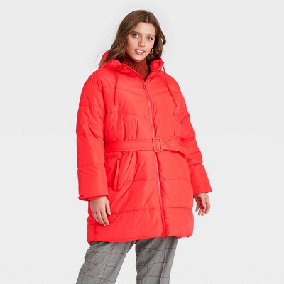 target red puffer jacket