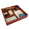 WE Games 7-in-1 Combination Wood Game Set – 12 inch board – Includes Chess, Checkers, Backgammon, Dominoes, Cribbage, Poker Dice, Cards - 4 of 4