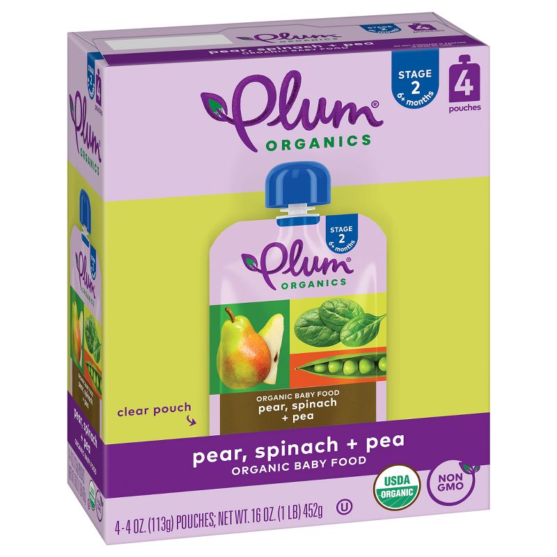 Plum Organics Pear Spinach & Pea Baby Food - (Select Count), 4 of 9