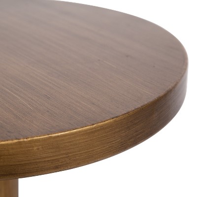 Gold Round Metal Pedestal Accent Table