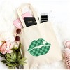 City Creek Prints St Patty's Lips Canvas Tote Bag - 15x16 - Natural - 2 of 2
