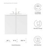 Modway Bryn 30" Bathroom Vanity – Wall-Mounted White Cabinet with Ceramic Sink Top - 2 of 4