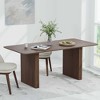 Lirago Solid Wood 67'' Rectangular Dining Table for 6 People Nordic Style Walnut - 2 of 4