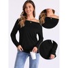 Allegra K Women's Off Shoulder Boat Neck Stretch Knit Long Sleeve Tunics Blouse - 2 of 4