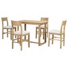 CAVINAS Dining Table Set for 4 Kitchen Table Farmhouse Counter Height Kitchen Table Set with 4 Upholstered Dining Chairs for Small Places - 3 of 4