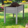 Gulches Set of 2 Brown Raised Planters Garden Beds, 22x8x6 - with Grid Design, Outdoor Wooden Planters and Plant Stand with Climbing Trellis - 4 of 4