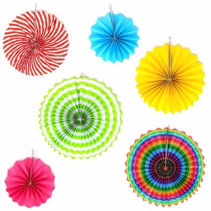 Big Mo's Toys Paper Fans - Green, Yellow and Orange - 1 of 3
