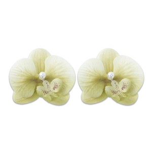 Unique Bargains Women's Phalaenopsis Faux Pearl Duckbill Clip 2 Pcs - 1 of 4