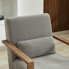 Lyngins Swivel Accent Chairs with Wood Open Armrest,Upholstered Swivel Reading Chairs with Pillow,Linen Sofa Chairs for Bedroom,Living Room - 4 of 4
