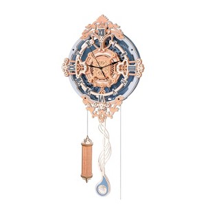 ROBOTIME 3D Puzzle Vintage Wooden Pendulum Clock Kits 12", Design Building Model Set, 11.7"*4.2"*25.3" - 1 of 4