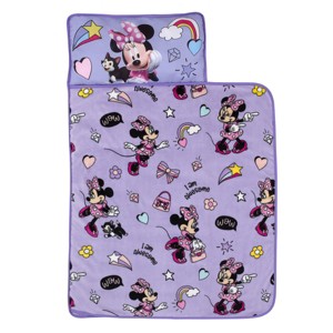 Disney Minnie Mouse I am Awesome Lavender and Pink Daisy Duck, Rainbow Hearts and Stars Toddler Nap Mat - 1 of 4