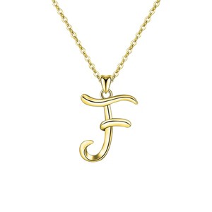 Elegant personalized touch: Stylish 14K Gold plated initial necklace. Adds sophistication and meaning to your look. - 1 of 2
