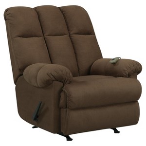Padded Massage Recliner with Controller - Chocolate - Dorel Living , Brown