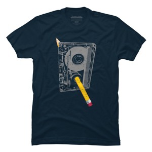 Men's Design By Humans Old School Pencil Rewind By clingcling T-Shirt - 1 of 4