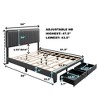 Queen Size Platform Bed Frame with Upholstered Headboard,2 Drawers, Mid Century Modern Upholestery Bed Frame,84" L x 64" W x 48" H Wood - 4 of 4