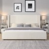 KTMBDW Elegant Bed Frame/Wingback Headboard/Upholstered Platform Bed/Strong Wooden Slats/No Box Spring Needed/Easy Assembly/White - 2 of 4