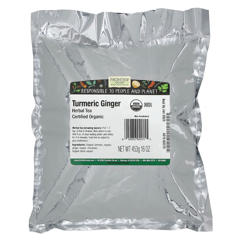 Frontier Co-op Certified Organic Turmeric Ginger Herbal Tea, 16 oz (453 g), 2 of 3