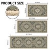 FURNIinspire Floor Mats Home 3 Piece Kitchen Rug Machine Washable Floor Mat for Living Room, Vintage Carpet, Non Slip, Green, 60"*20" - 3 of 4