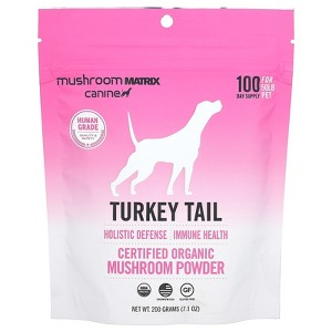 Mushroom Matrix Canine Turkey Tail, Certified Organic Mushroom Powder,  For 50 lb Pet, For Dogs and Cats, 7.1 oz (200 g) - 1 of 2