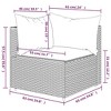 vidaXL Gray Patio Corner Sofa with Dark Blue Cushions - Weather-Resistant PE Rattan, Modular Design Adjustable Garden Outdoor Furniture, Sturdy Powder - 4 of 4