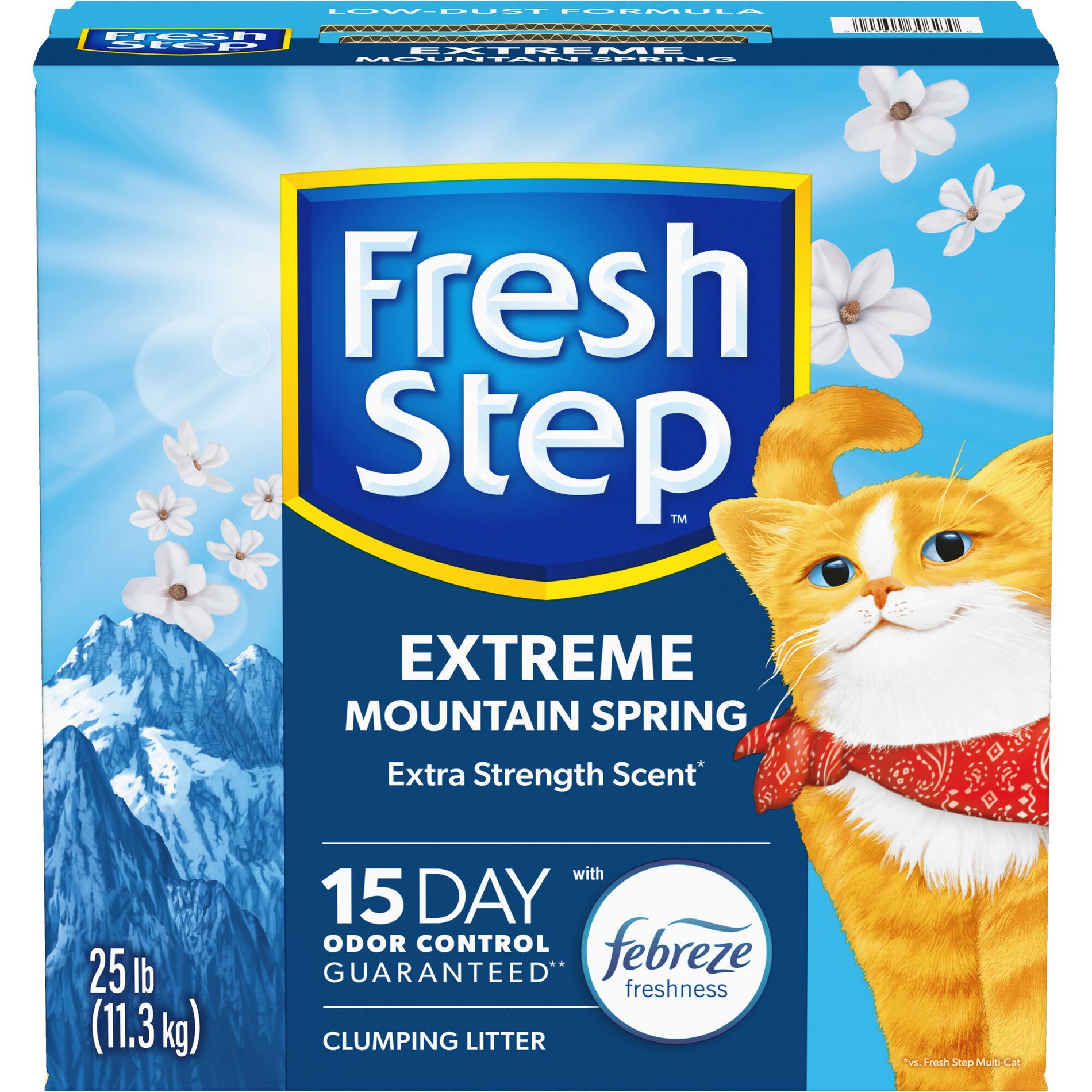 Fresh Step Extreme Scented Litter with the Power of Febreze Clumping Cat Litter - Mountain Spring - 25lb