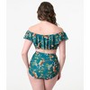 Unique Vintage Women's Tiger Print Ruffled Ramona Swim Top - 2 of 3