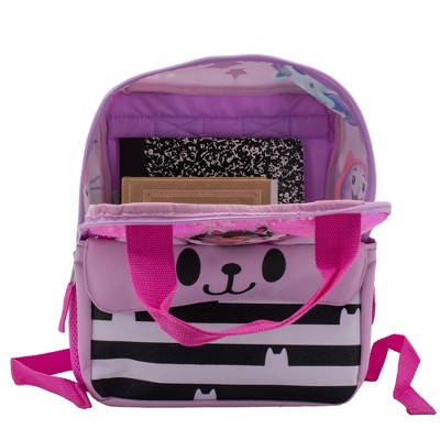 gabby dollhouse mini backpack Gabby's Cats Friends Pandy MerCat Cakey Raised Character 14" School Backpack Bag For Kids This Gabbys Dollhouse 5 piece backpack set includes a darling backpack with flip sequins Gabby Dollhouse Gabby Messenger Backpack